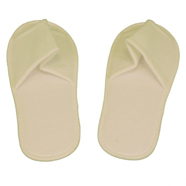 Slippers White Toweling